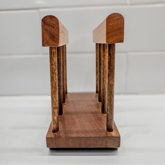 1960s Vintage Wooden Spindle Napkin Holder/ Bill Org., Just Like Grandmas! - Picture 7 of 8